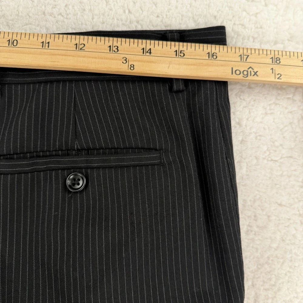 Banana Republic Dress Pants Mens 33x32‎ Gray Wool Pinstripe (33x27) Formal